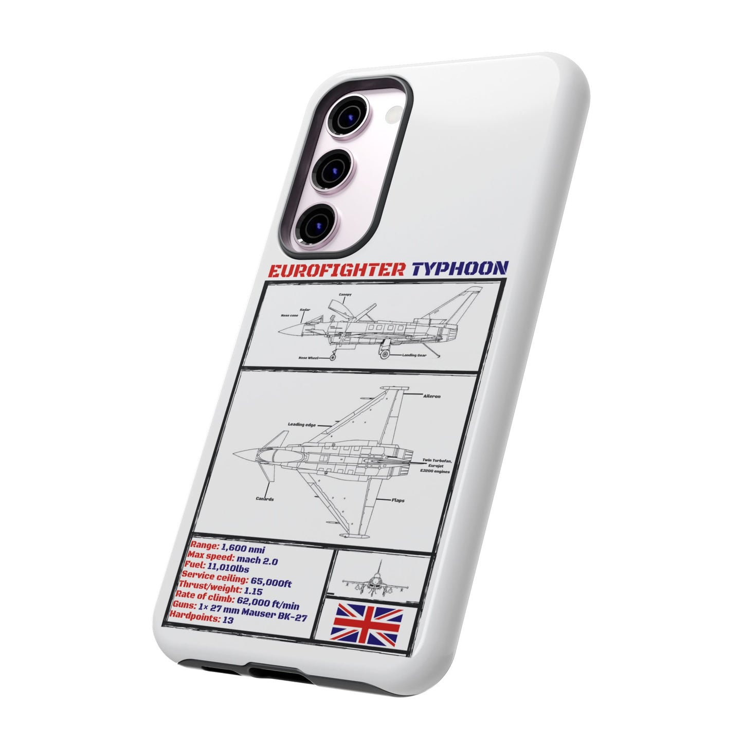 Eurofighter typhoon Schematic edition phone case (RAF Colour-Way)