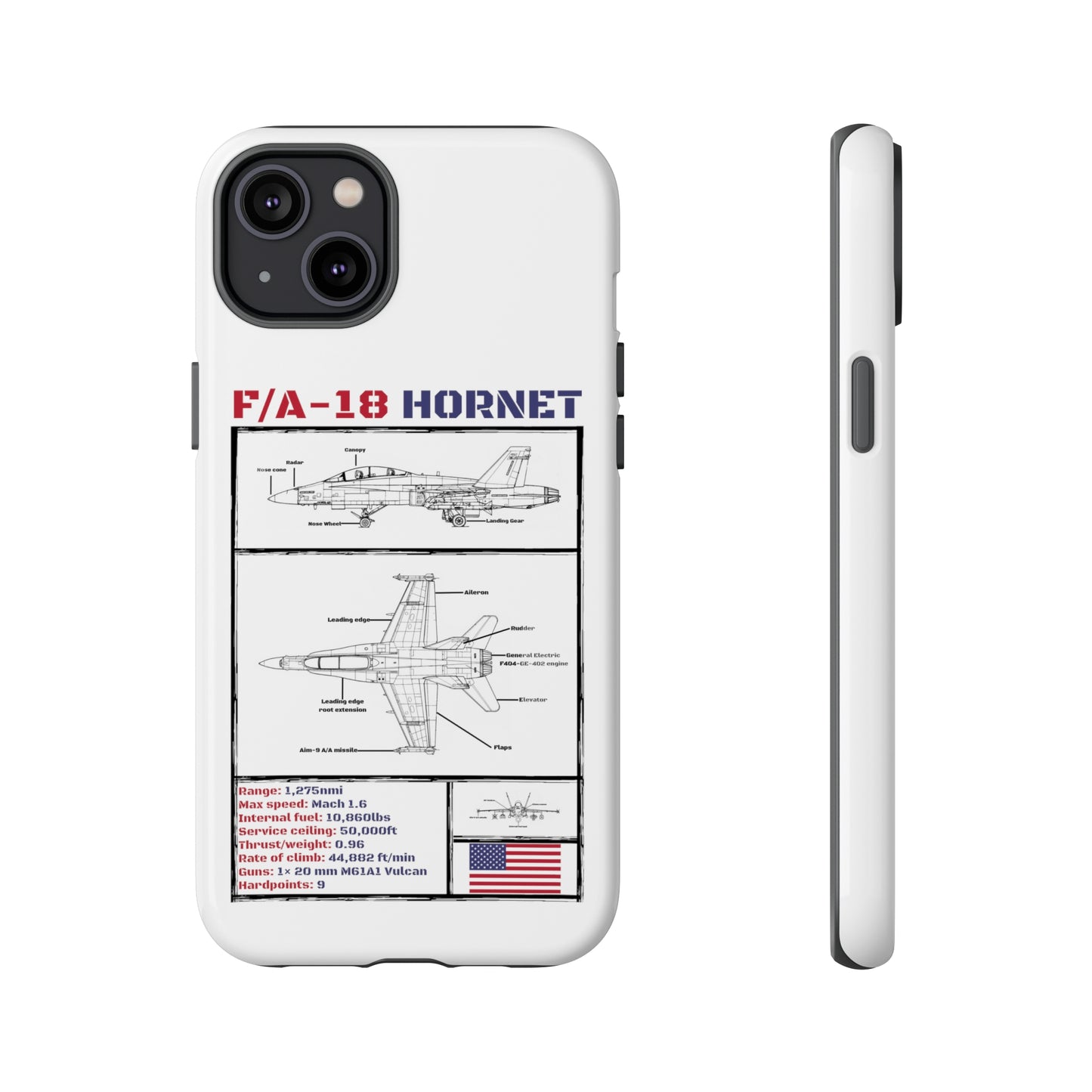 F/A-18 Schematic Rigid Phone Case (USAF colour-ways)