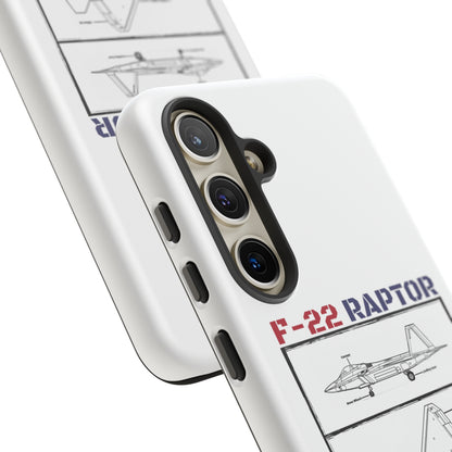 F-22 Raptor schematic rigid Phone Case (USAF colour-ways)