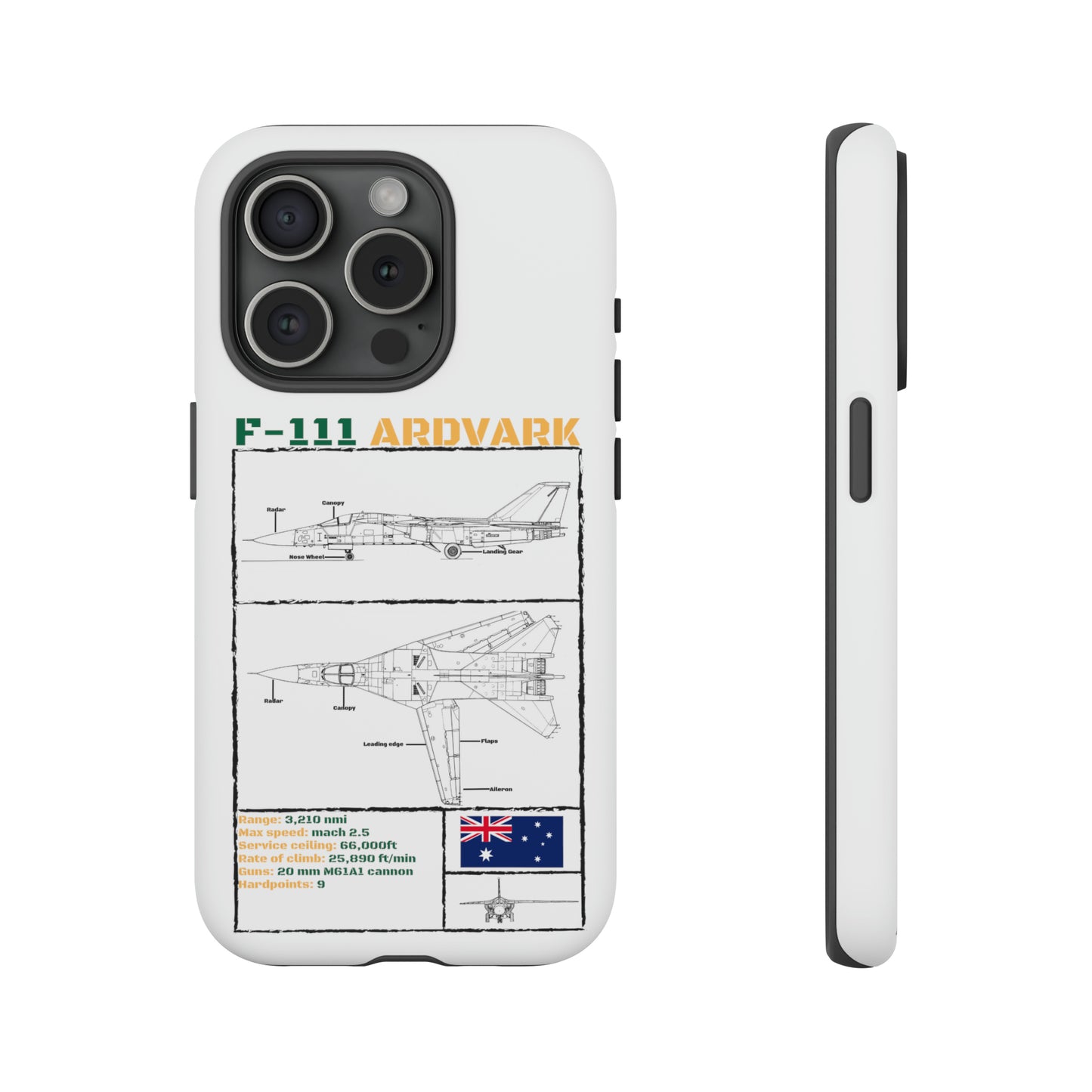 F111 Aardvark  Schematic Durable Phone Case (RAAF colouways)