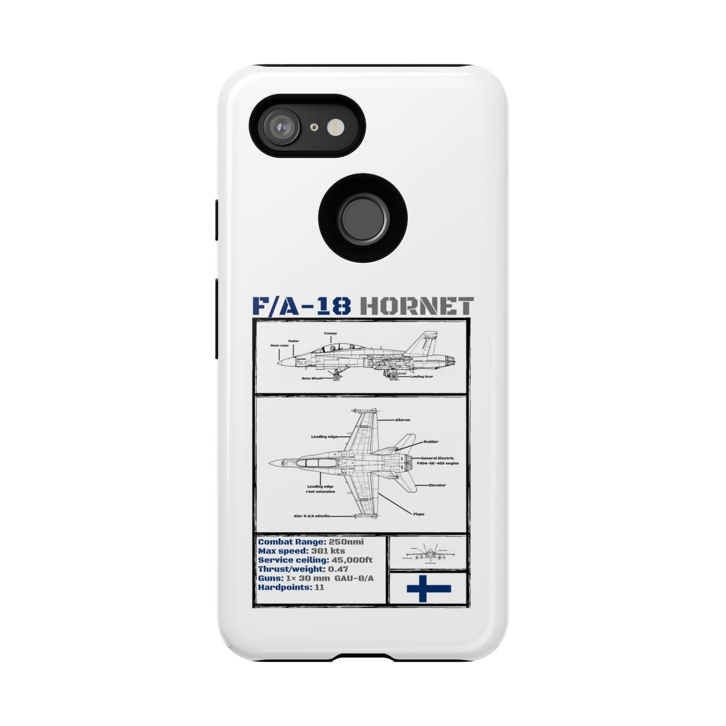 F/A-18 Hornet Schematic edition phone case (FAF Colour-Way)