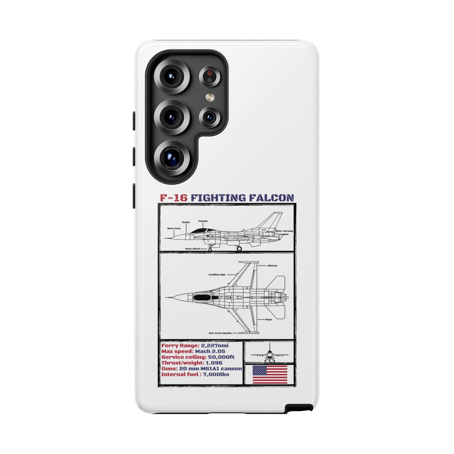 F-16 Fighting Falcon Schematic edition phone case (USAF Colour-Way)