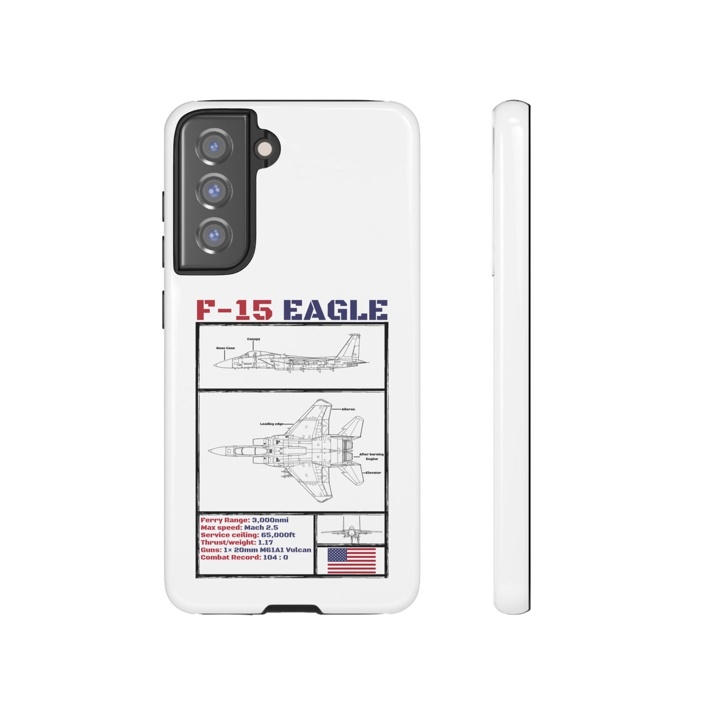 F-15 Schematic edition phone case