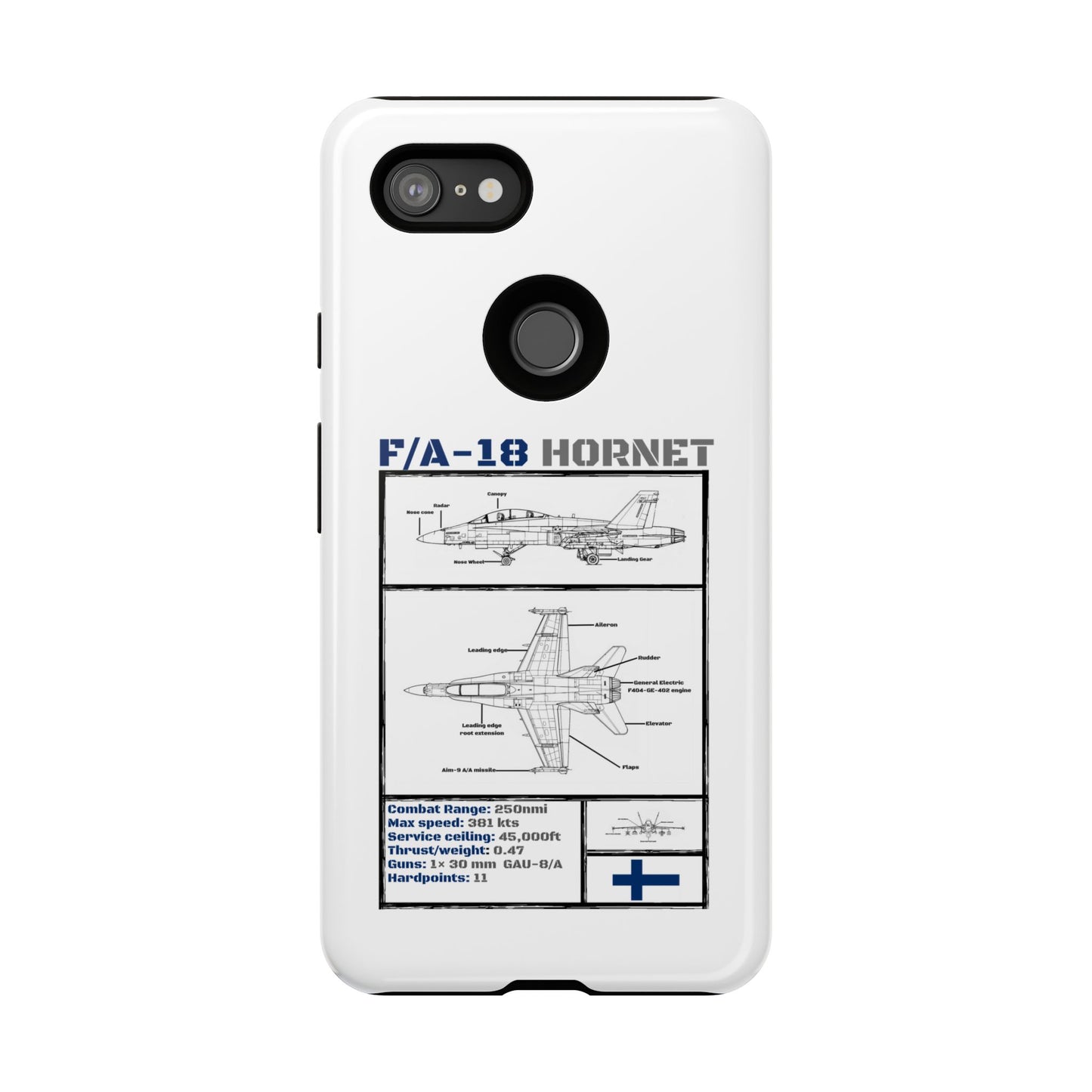 F/A-18 Hornet Schematic edition phone case (FAF Colour-Way)