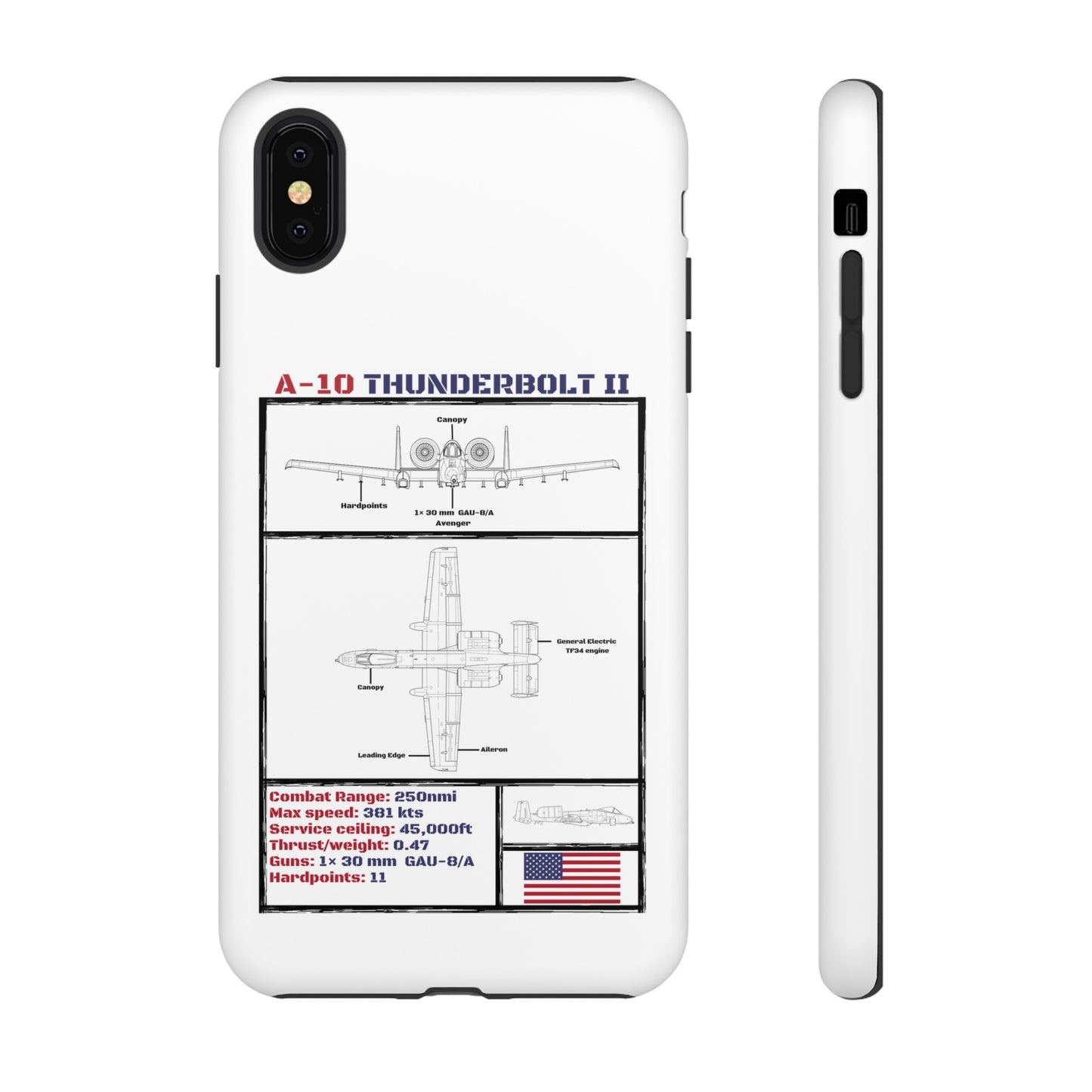 A-10 Schematic Rigid Phone Case (USAF colour-ways)