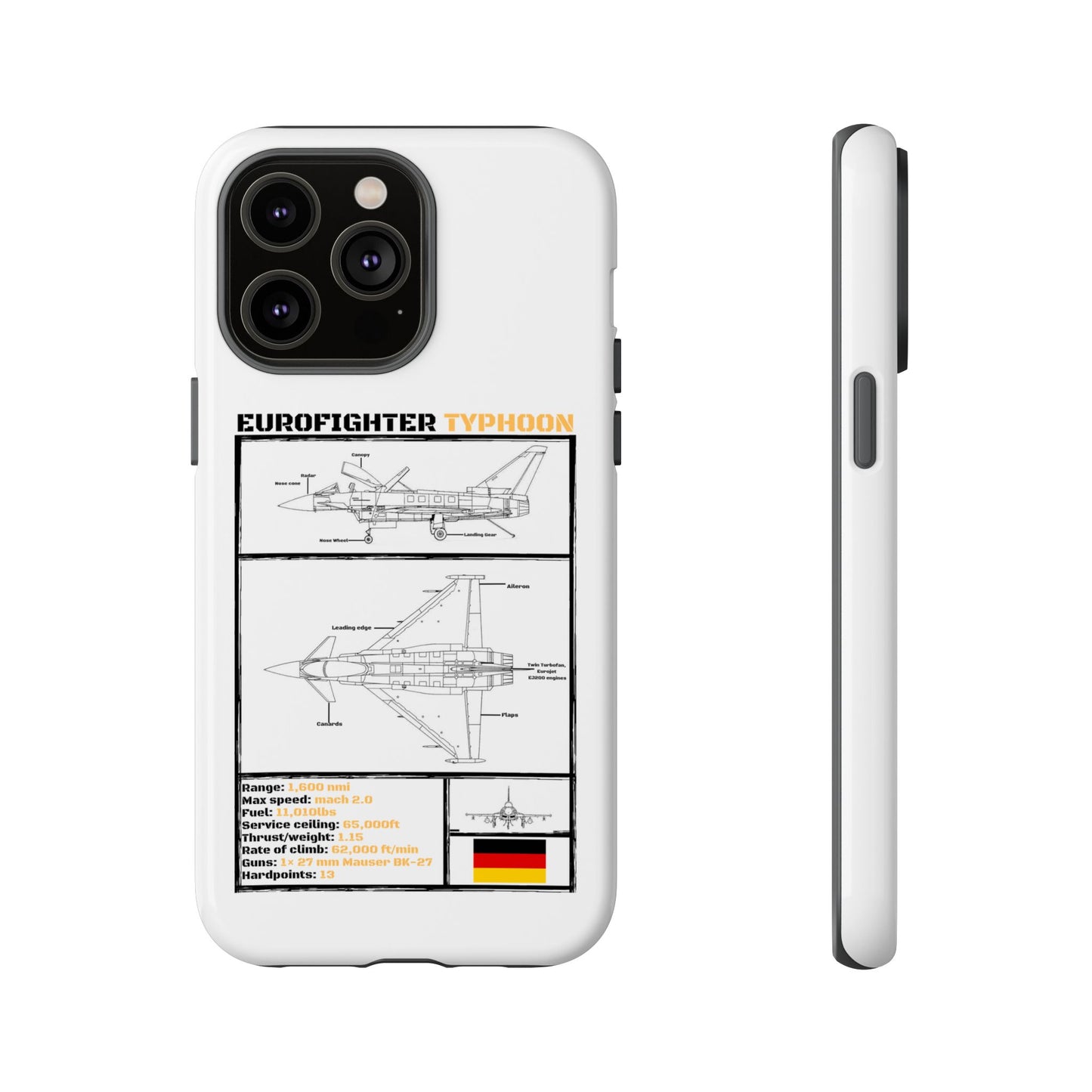 Eurofighter typhoon Schematic edition phone case (Luftwaffe Colour-Way)