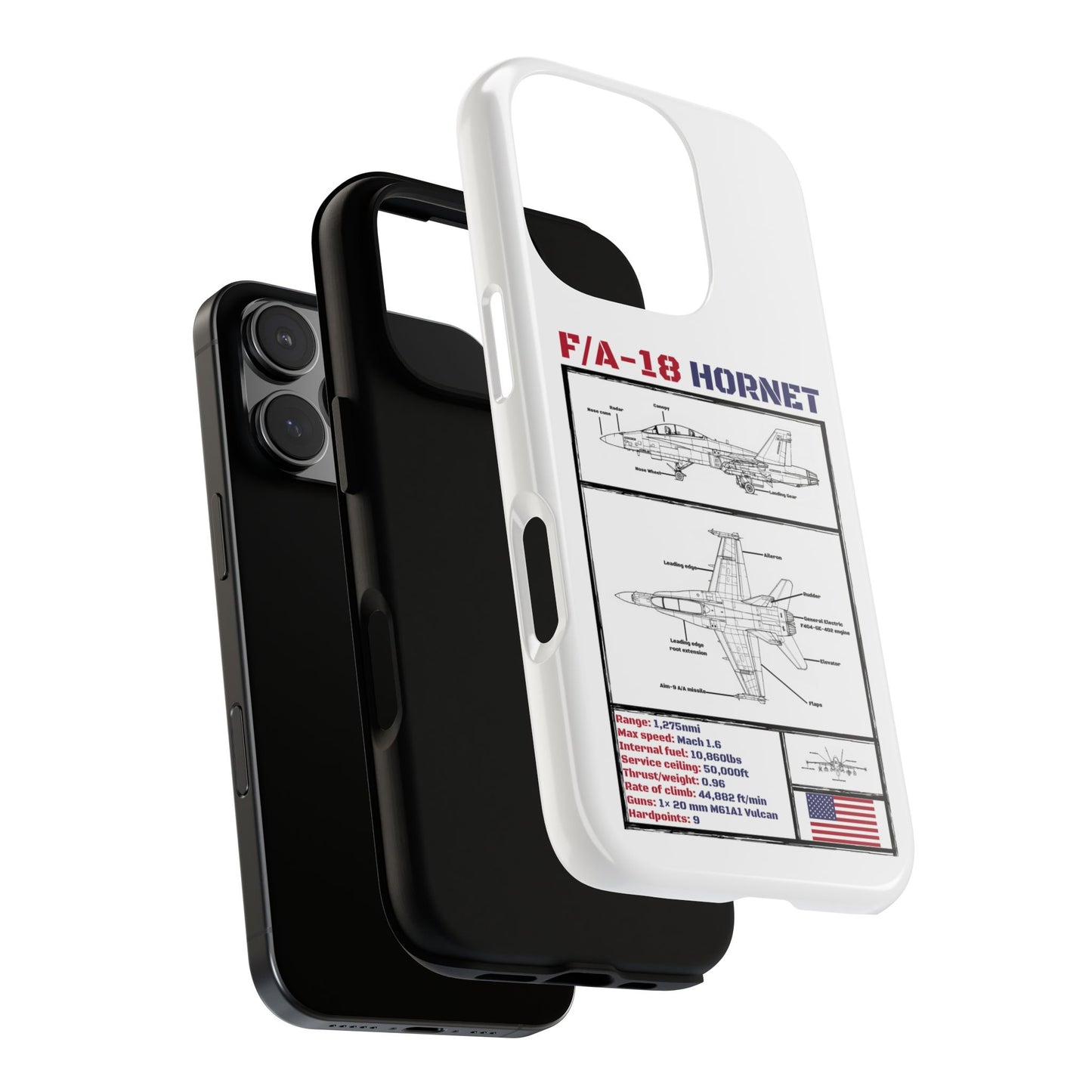 F/A-18 Hornet Schematic edition phone case (USAF Colour-Way)