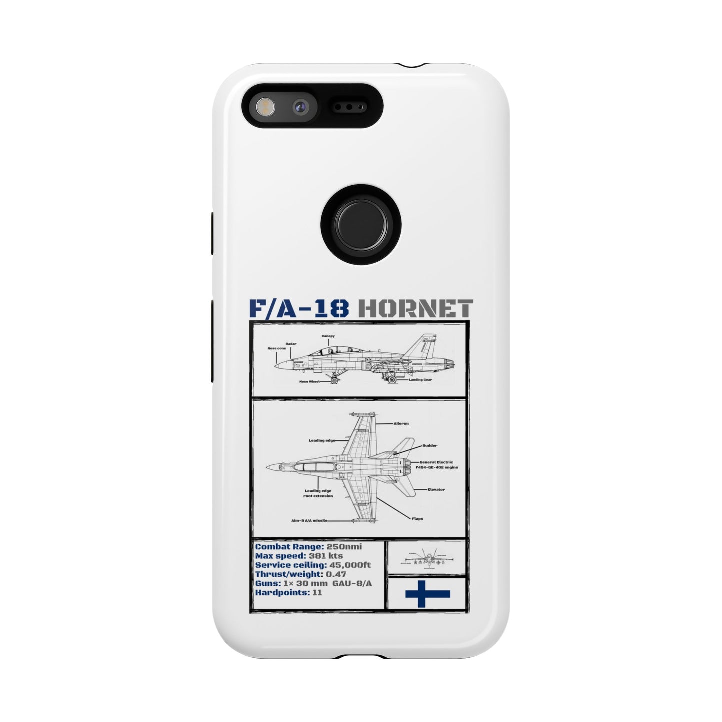 F/A-18 Hornet Schematic edition phone case (FAF Colour-Way)