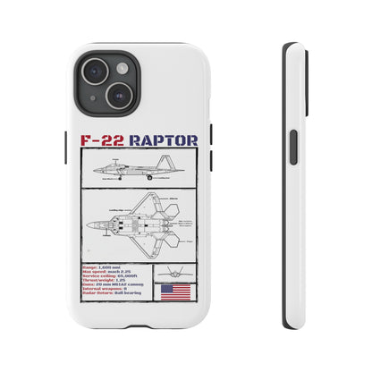 F-22 Raptor schematic rigid Phone Case (USAF colour-ways)