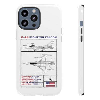 F-16 Schematic rigid Phone Case (USAF colour-ways)