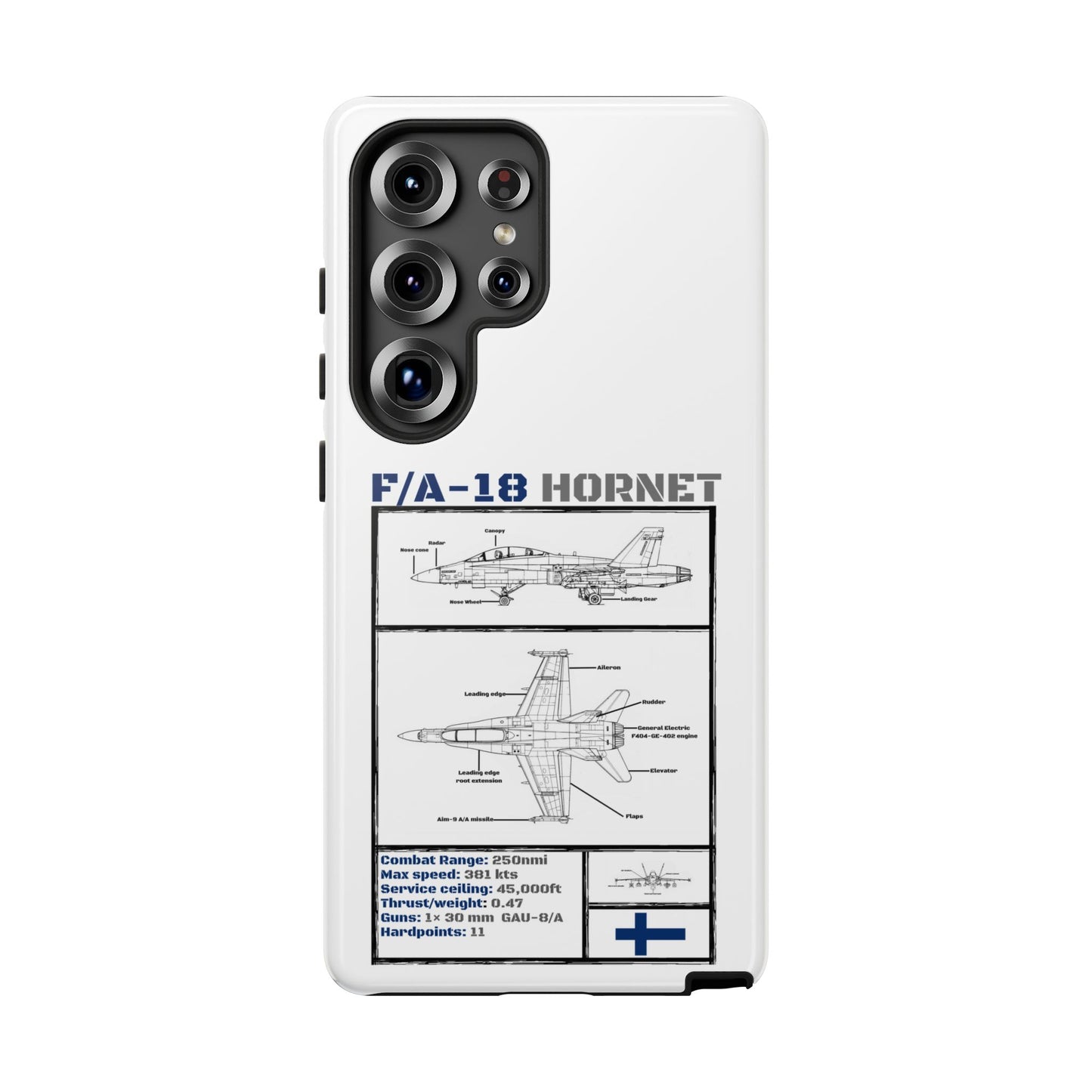 F/A-18 Hornet Schematic edition phone case (FAF Colour-Way)