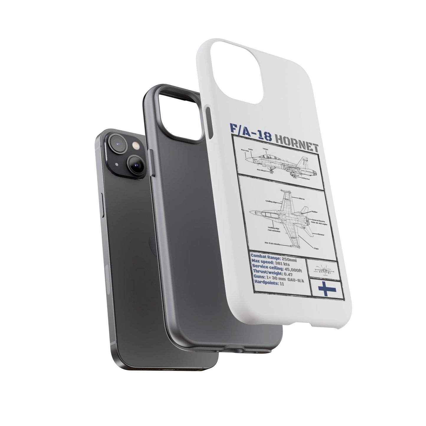 F/A-18 Hornet Schematic edition phone case (FAF Colour-Way)