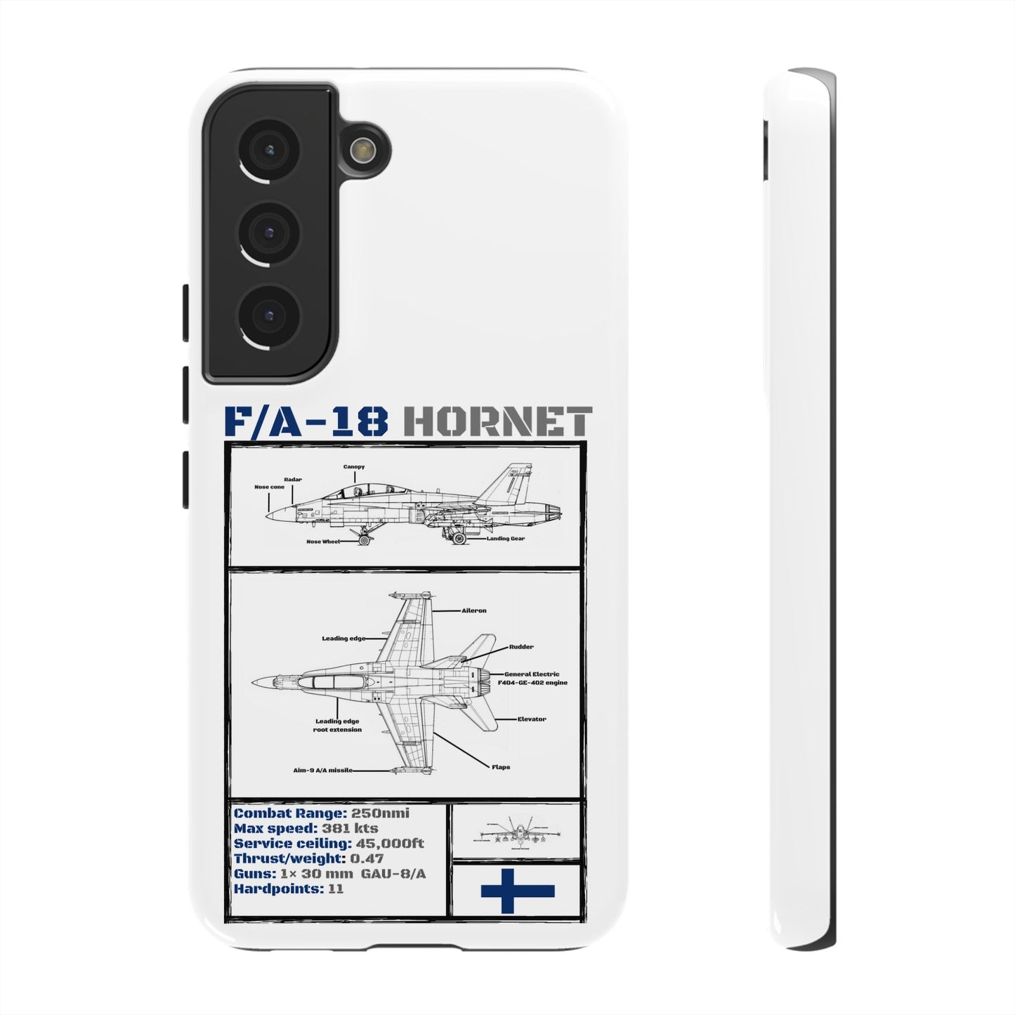 F/A-18 Hornet Schematic edition phone case (FAF Colour-Way)