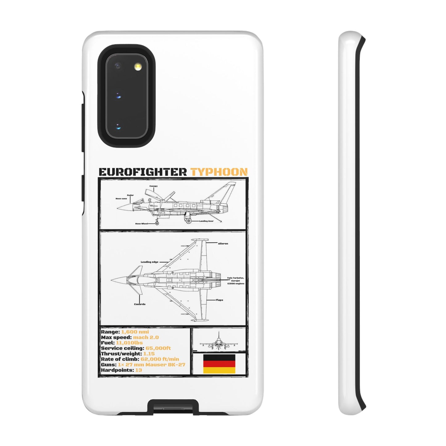 Eurofighter typhoon Schematic edition phone case (Luftwaffe Colour-Way)