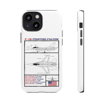 F-16 Schematic rigid Phone Case (USAF colour-ways)