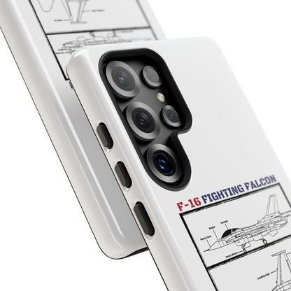 F-16 Fighting Falcon Schematic edition phone case (USAF Colour-Way)