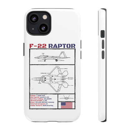 F-22 Raptor schematic rigid Phone Case (USAF colour-ways)