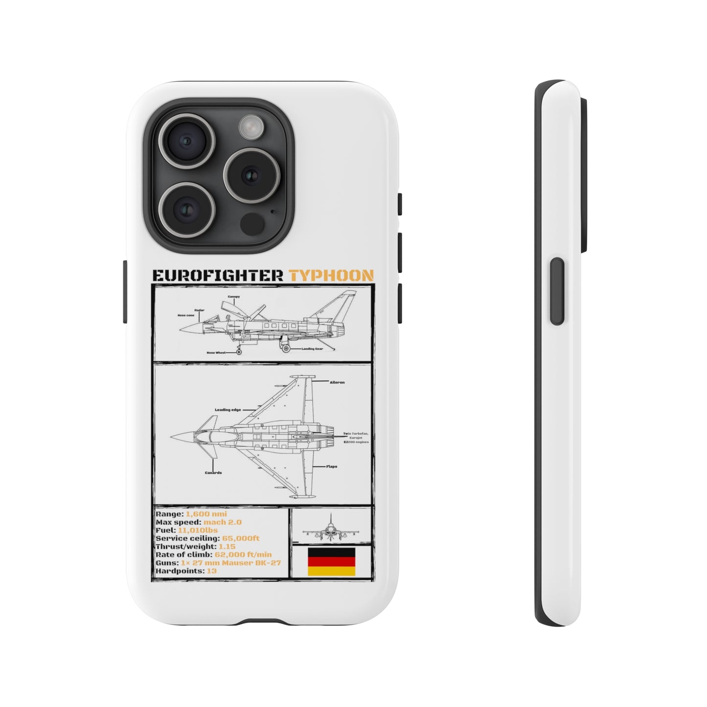 Eurofighter Typhoon Rigid Phone Case (Luftwaffe colour-ways)