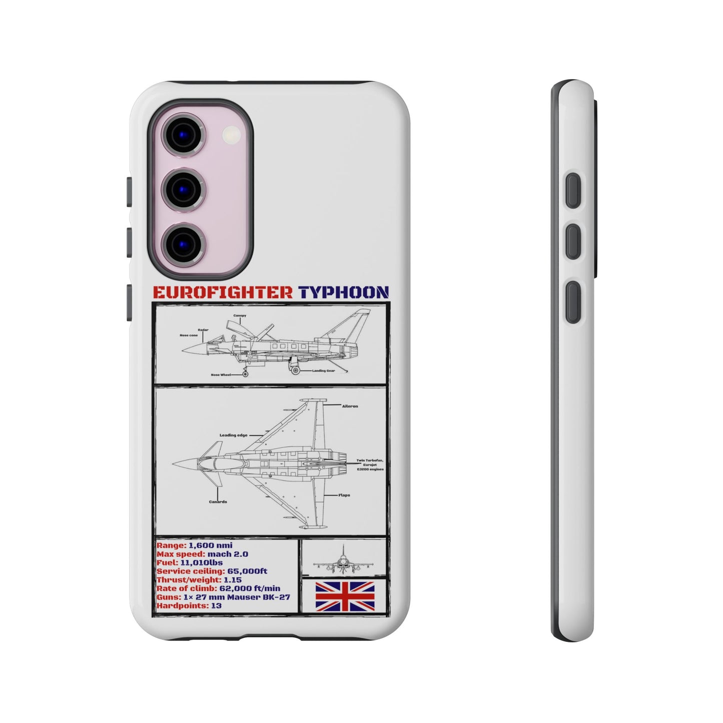 Eurofighter typhoon Schematic edition phone case (RAF Colour-Way)