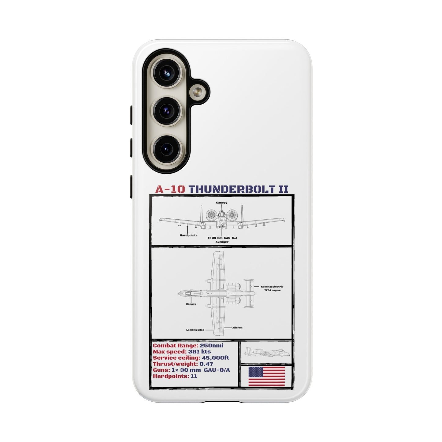 A-10 Schematic Rigid Phone Case (USAF colour-ways)