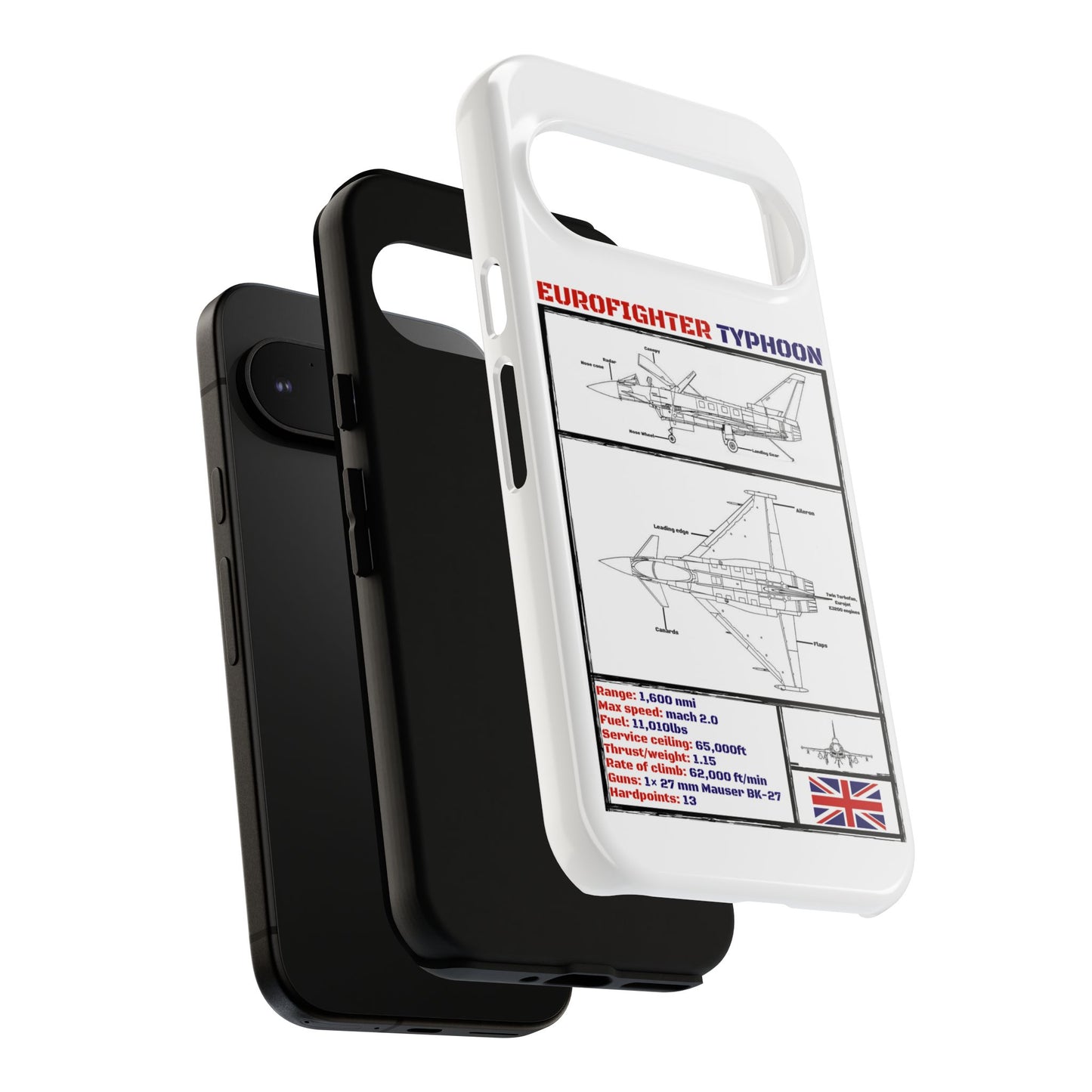 Eurofighter typhoon Schematic edition phone case (RAF Colour-Way)