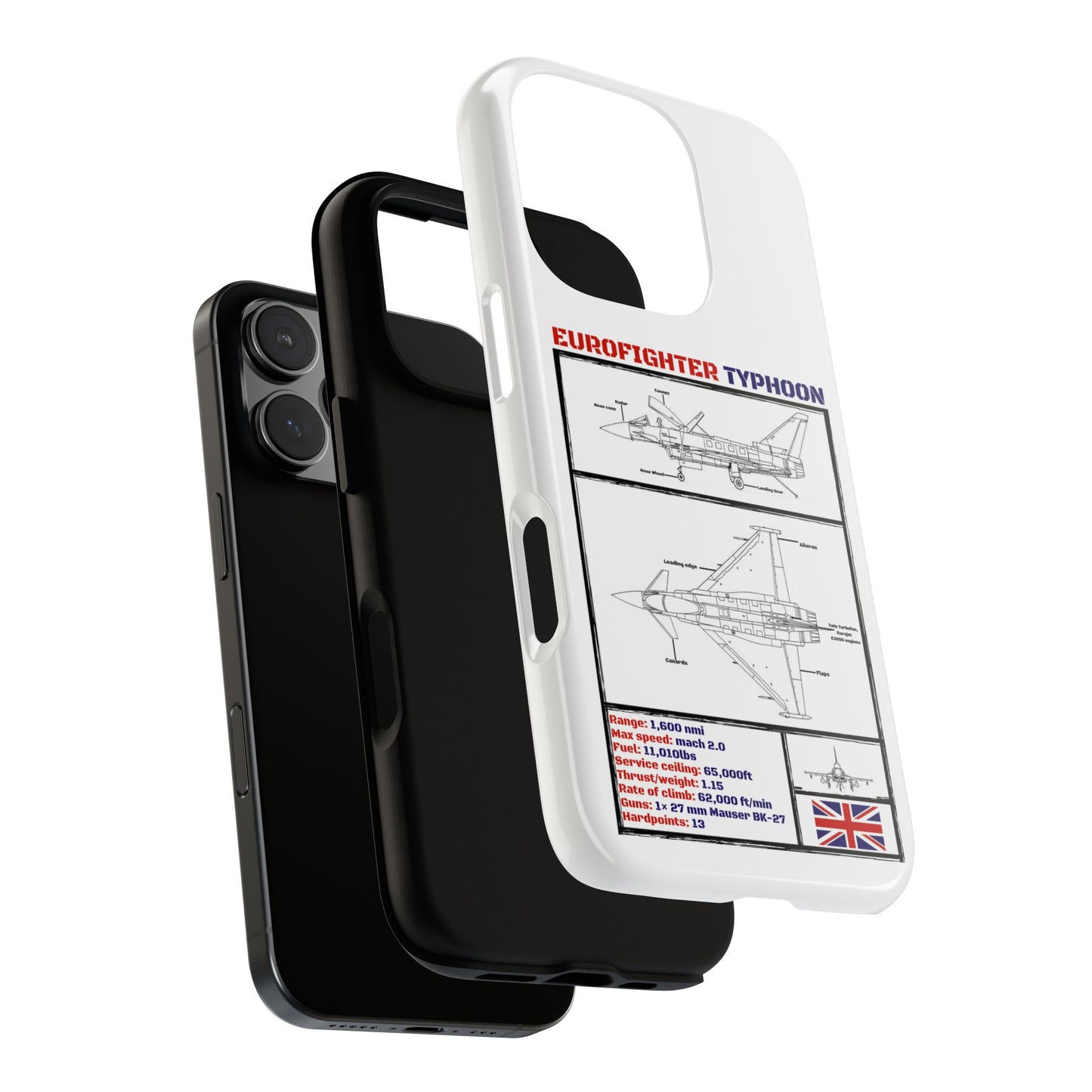 Eurofighter typhoon Schematic edition phone case (RAF Colour-Way)