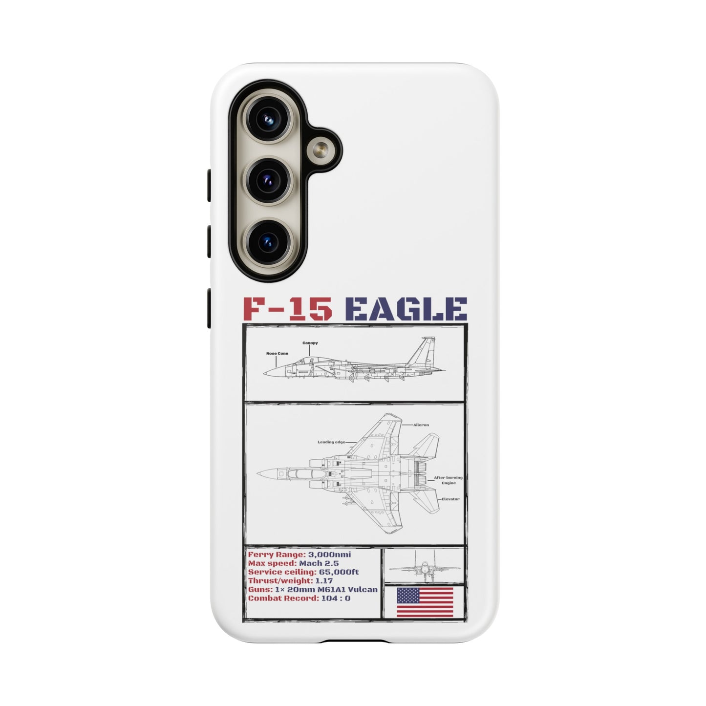 F-15 Schematic rigid Phone Case (USAF colour-ways)