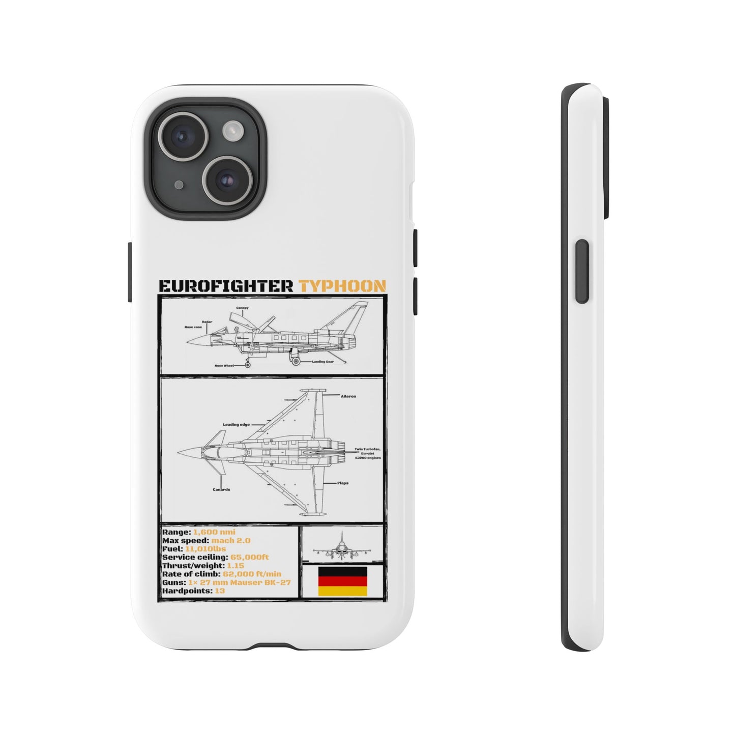 Eurofighter typhoon Schematic edition phone case (Luftwaffe Colour-Way)