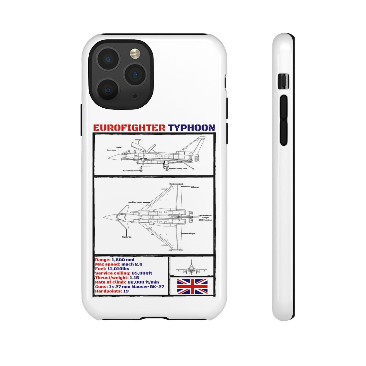 Eurofighter typhoon Schematic edition phone case (RAF Colour-Way)