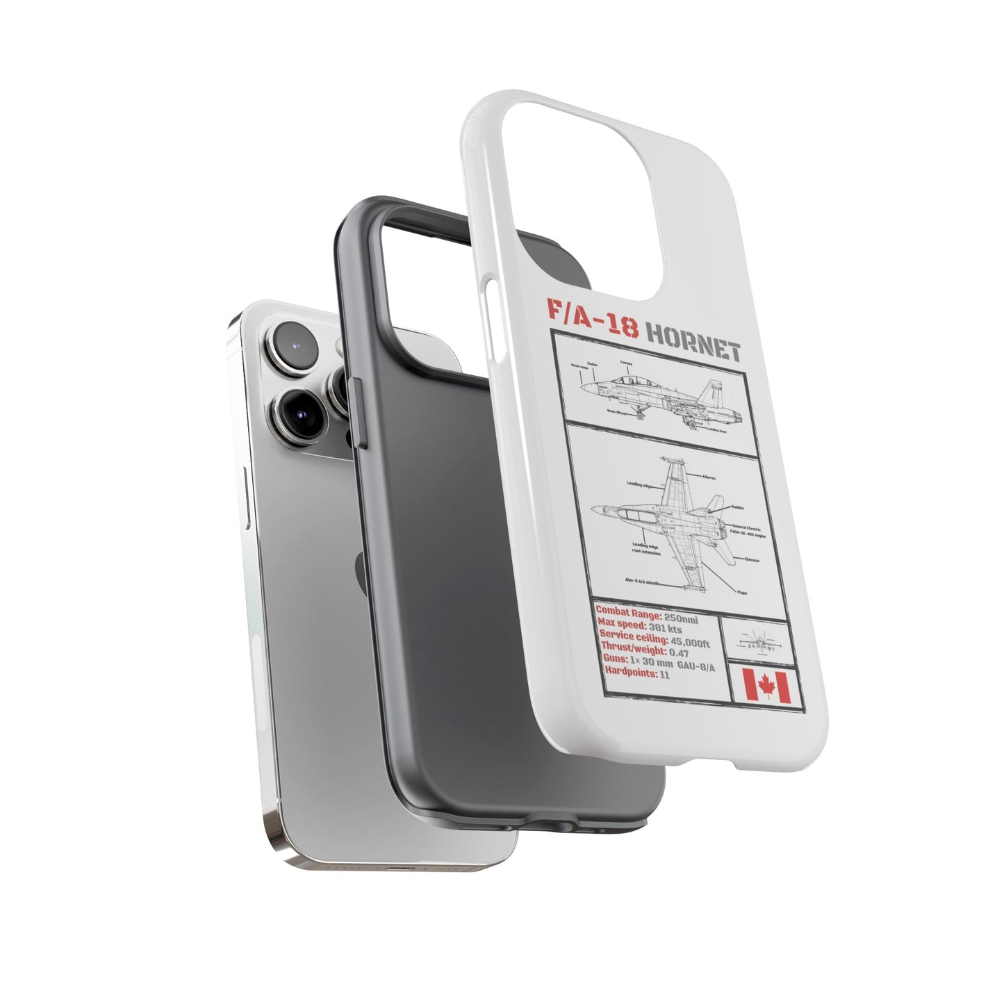 F/A-18 Hornet Schematic edition phone case (RCAF Colour-Way)