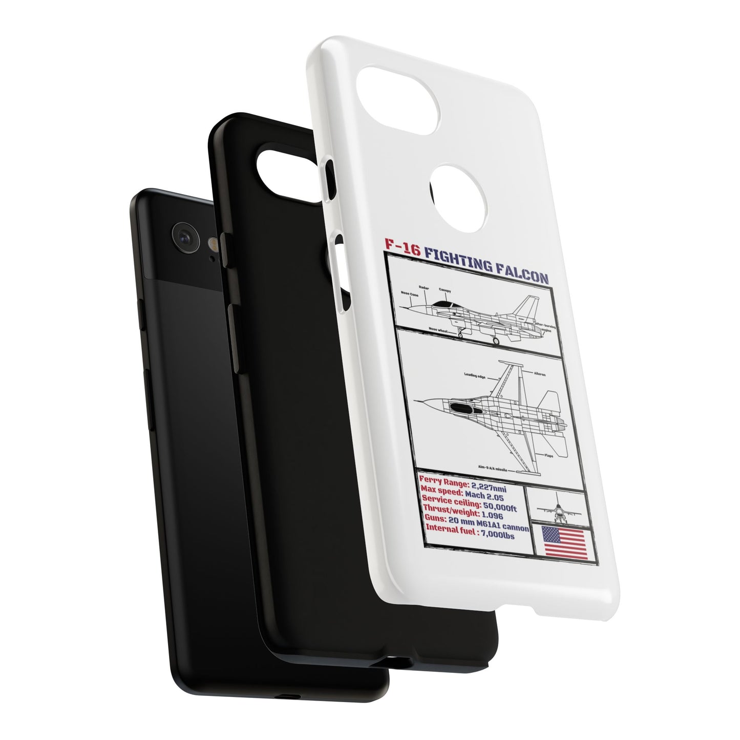 F-16 Fighting Falcon Schematic edition phone case (USAF Colour-Way)