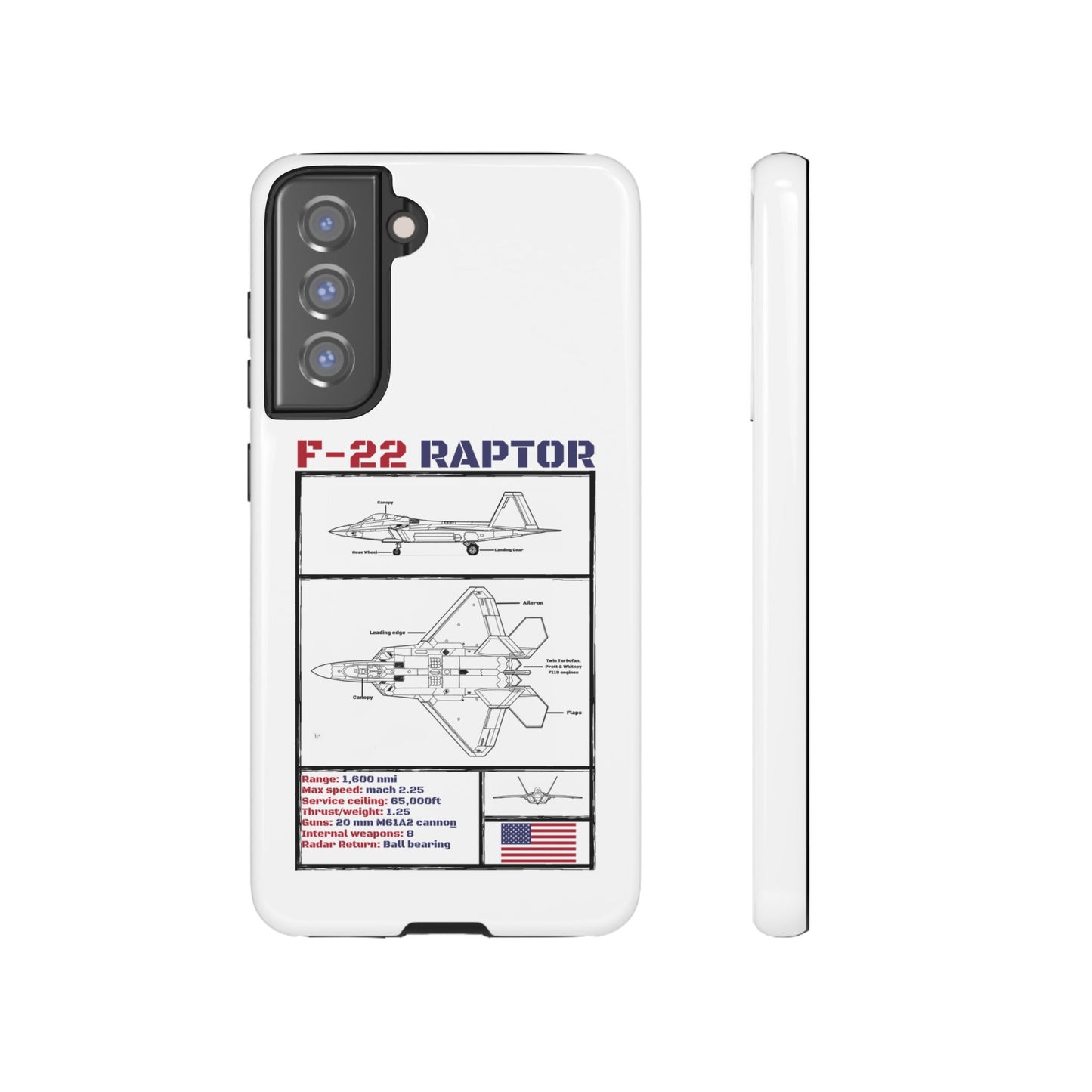 F-22 Raptor Schematic edition phone case (USAF Colour-Way)