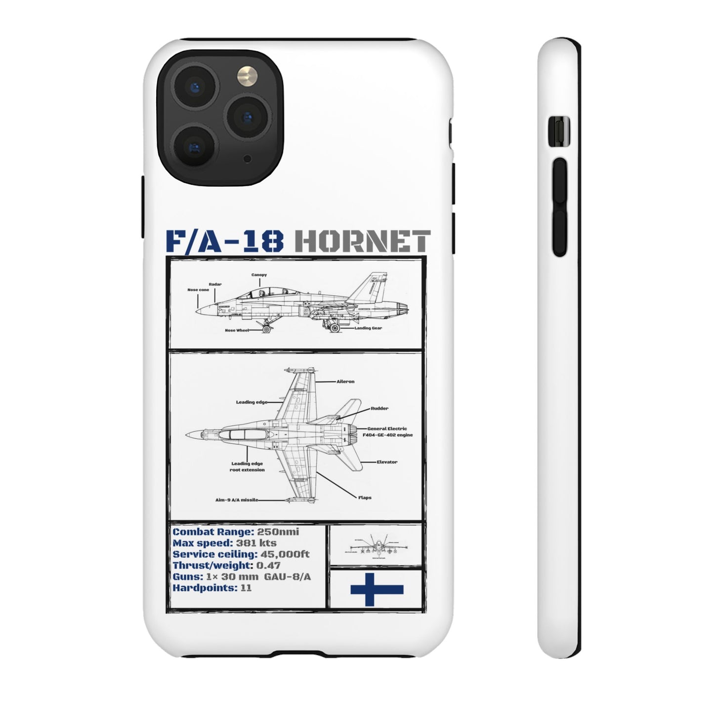 F/A-18 Hornet Schematic edition phone case (FAF Colour-Way)