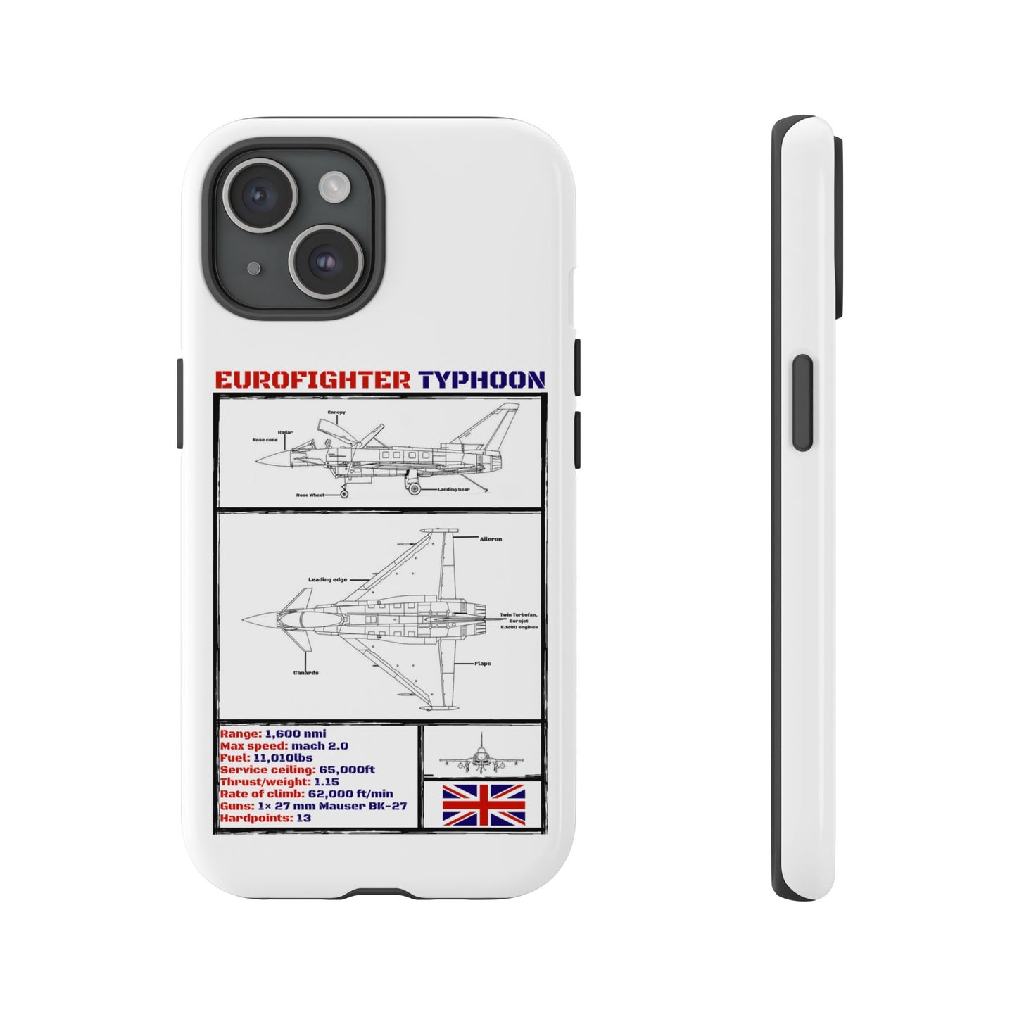 Eurofighter typhoon Schematic edition phone case (RAF Colour-Way)