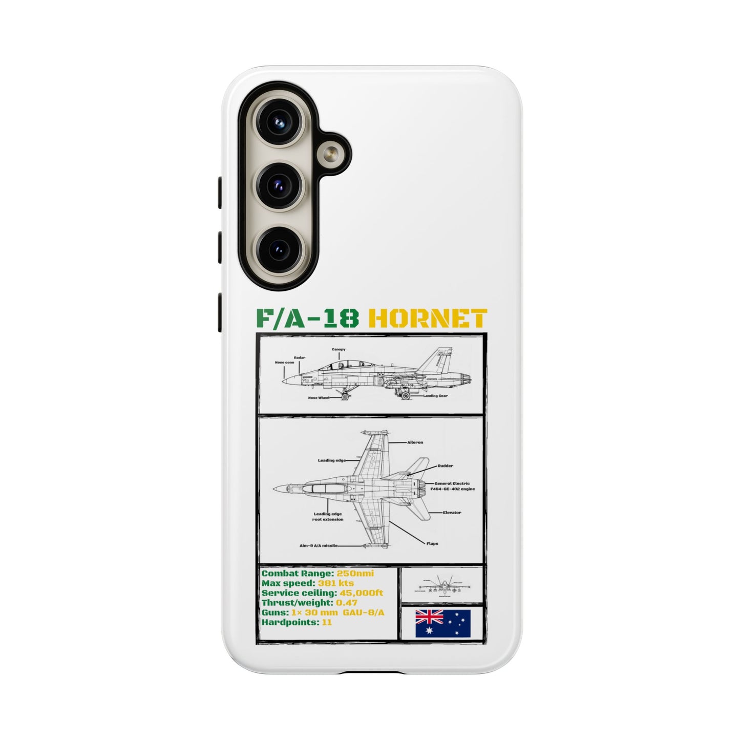F/A-18 Hornet Schematic edition phone case (RAAF Colour-Way)