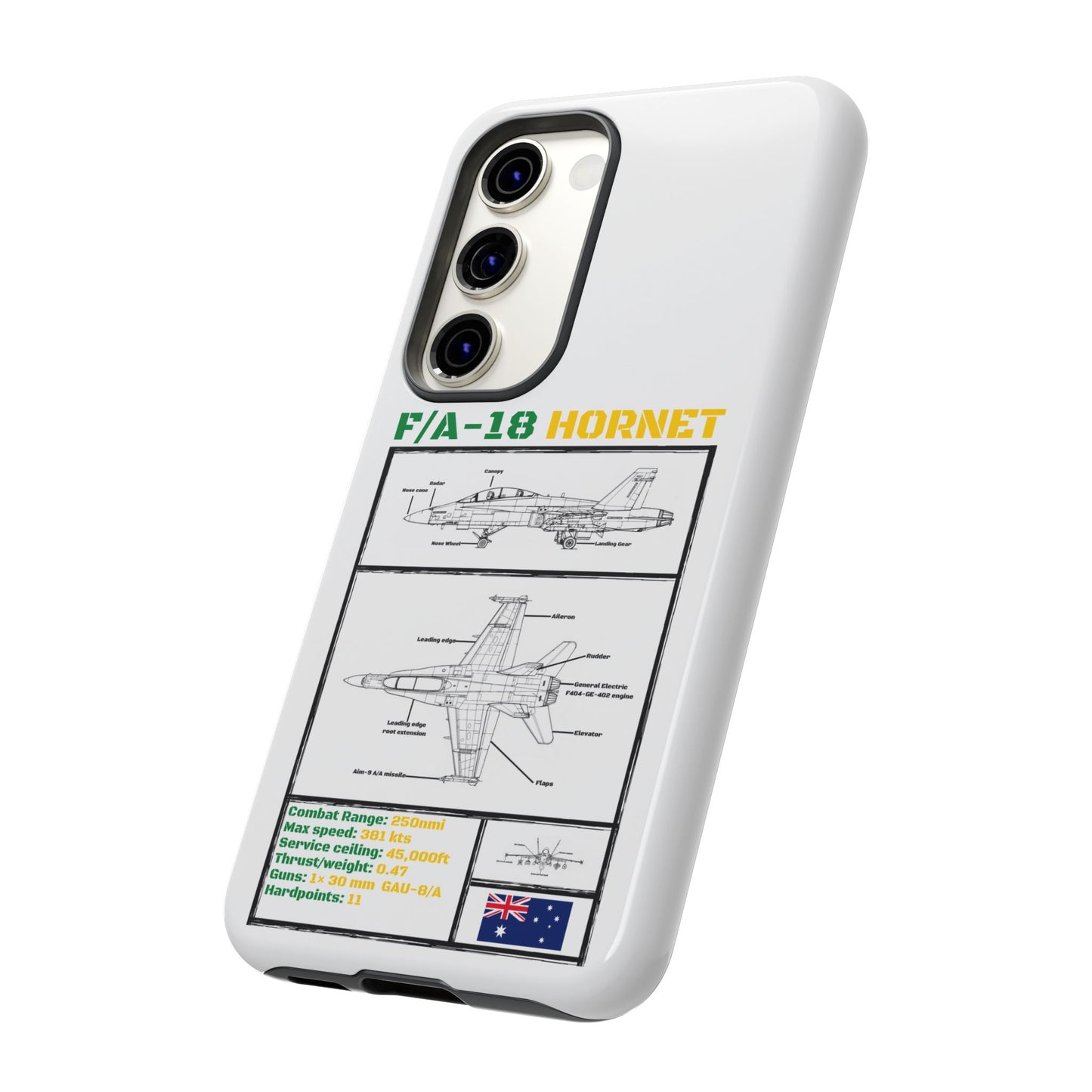 F/A-18 Hornet Schematic edition phone case (RAAF Colour-Way)