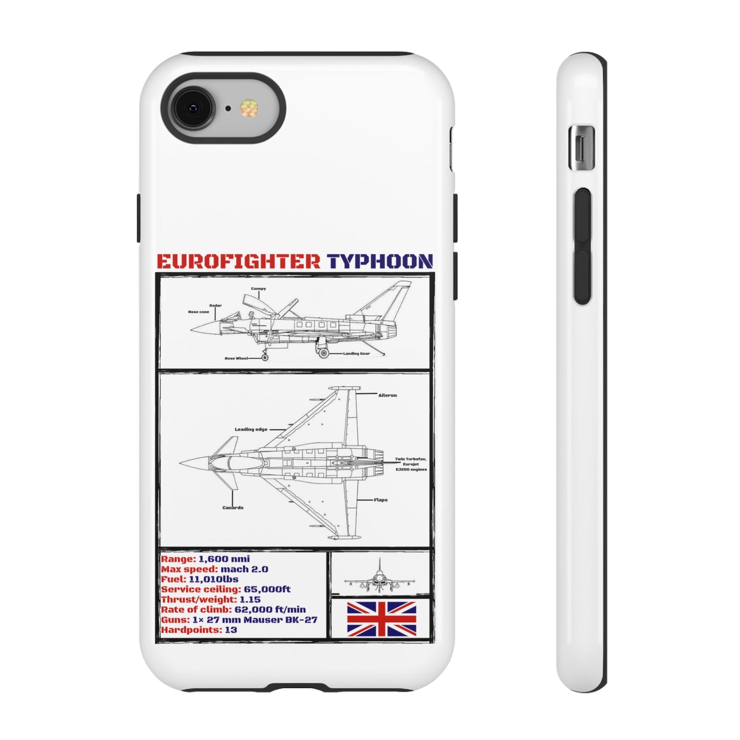 Eurofighter typhoon Schematic edition phone case (RAF Colour-Way)