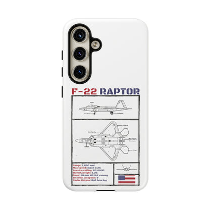 F-22 Raptor schematic rigid Phone Case (USAF colour-ways)