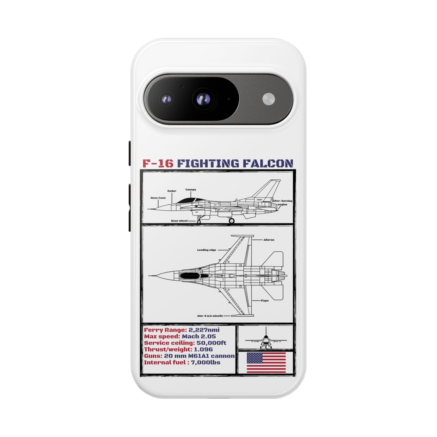 F-16 Fighting Falcon Schematic edition phone case (USAF Colour-Way)