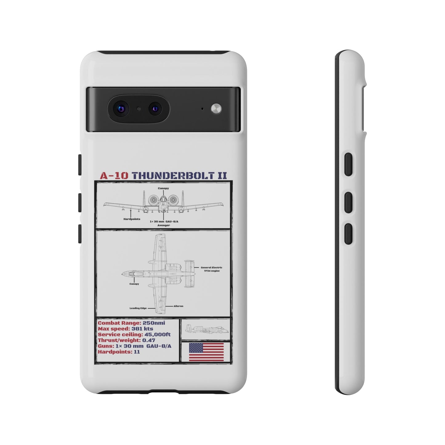 A-10 Schematic Rigid Phone Case (USAF colour-ways)