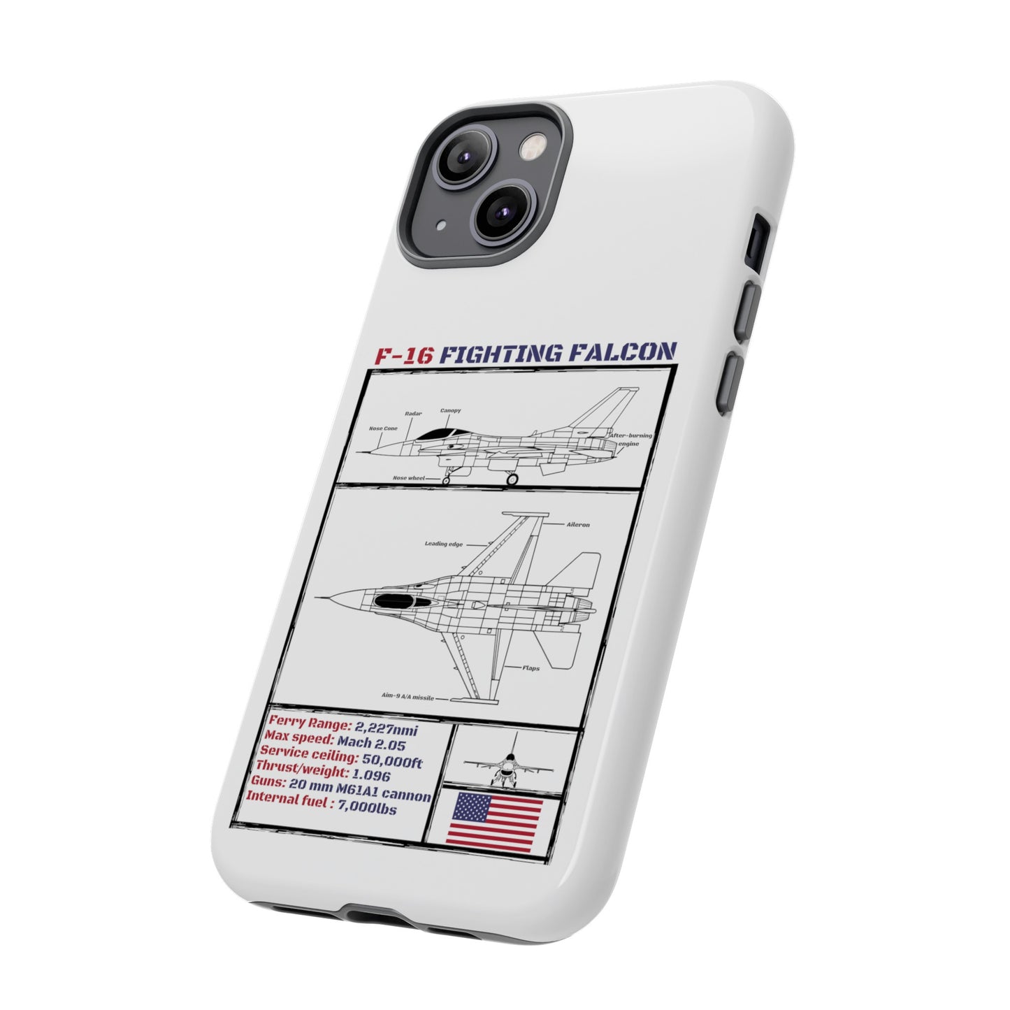 F-16 Schematic rigid Phone Case (USAF colour-ways)