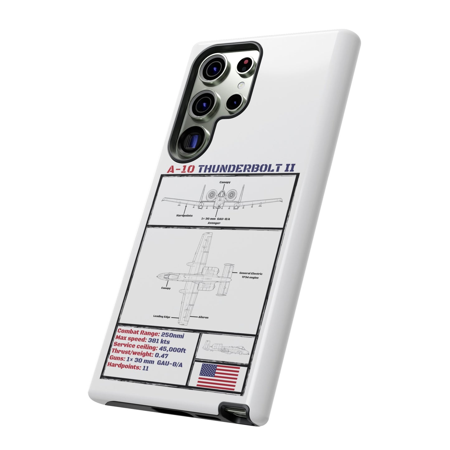 A-10 Schematic Rigid Phone Case (USAF colour-ways)