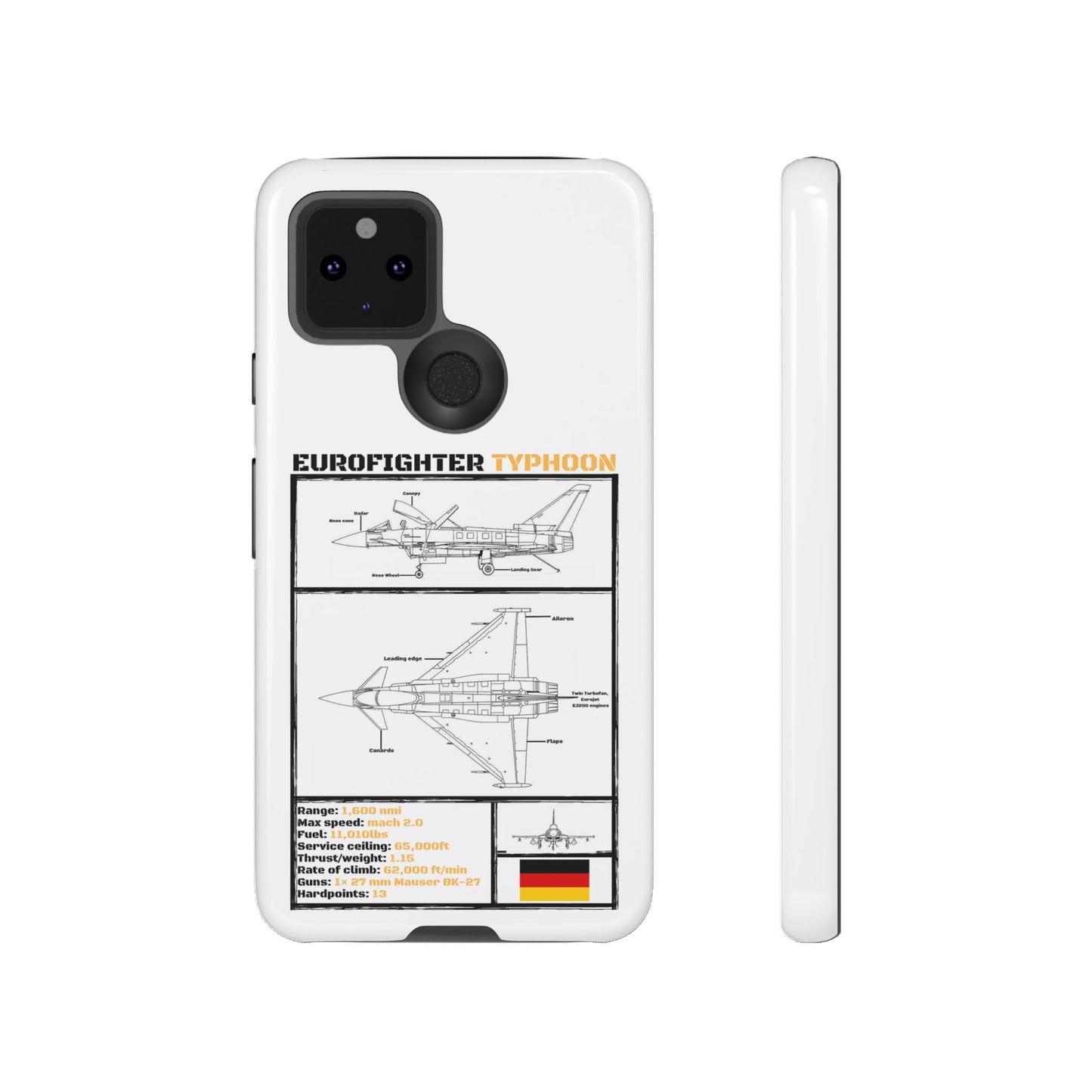 Eurofighter typhoon Schematic edition phone case (Luftwaffe Colour-Way)