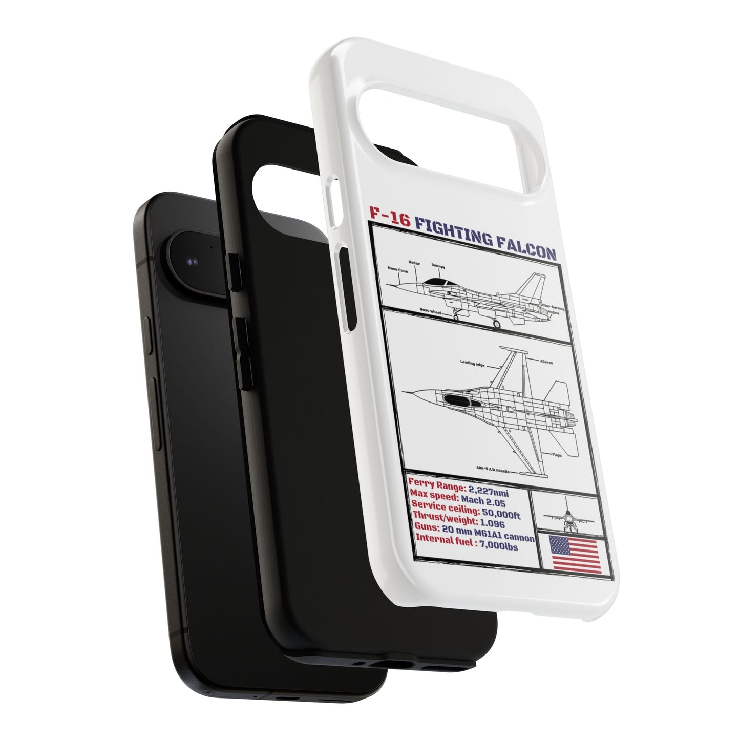 F-16 Fighting Falcon Schematic edition phone case (USAF Colour-Way)