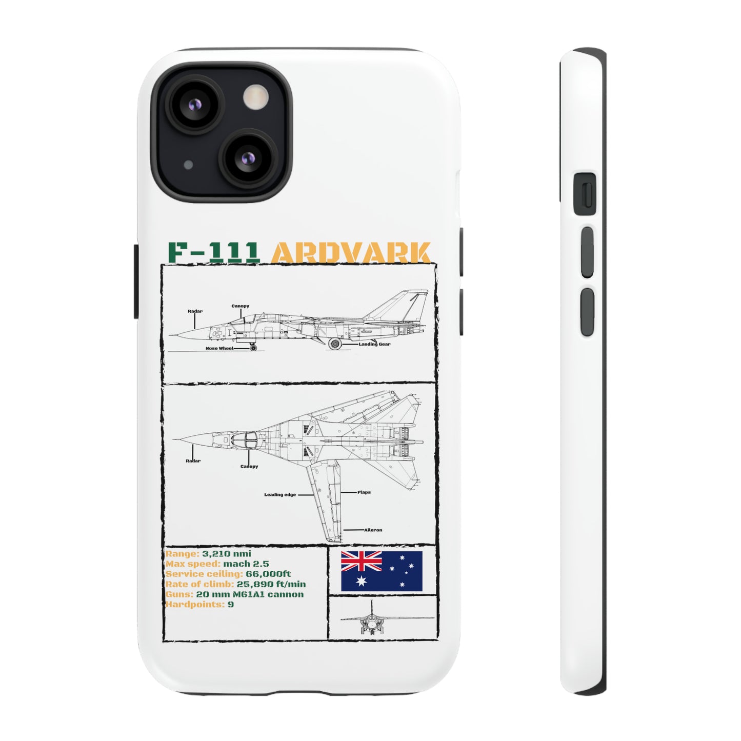 F111 Aardvark  Schematic Durable Phone Case (RAAF colouways)