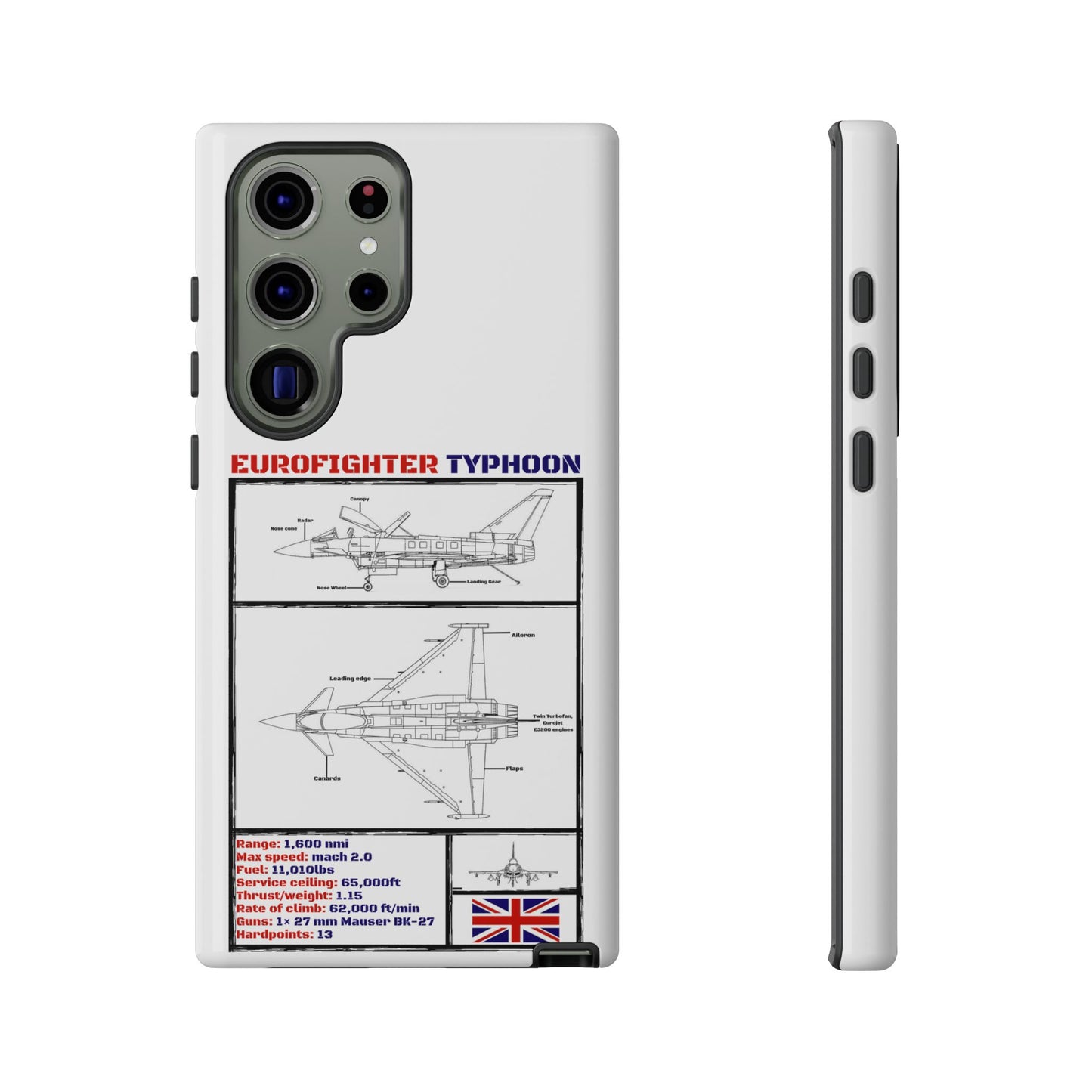 Eurofighter typhoon Schematic edition phone case (RAF Colour-Way)