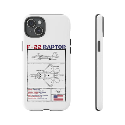 F-22 Raptor schematic rigid Phone Case (USAF colour-ways)