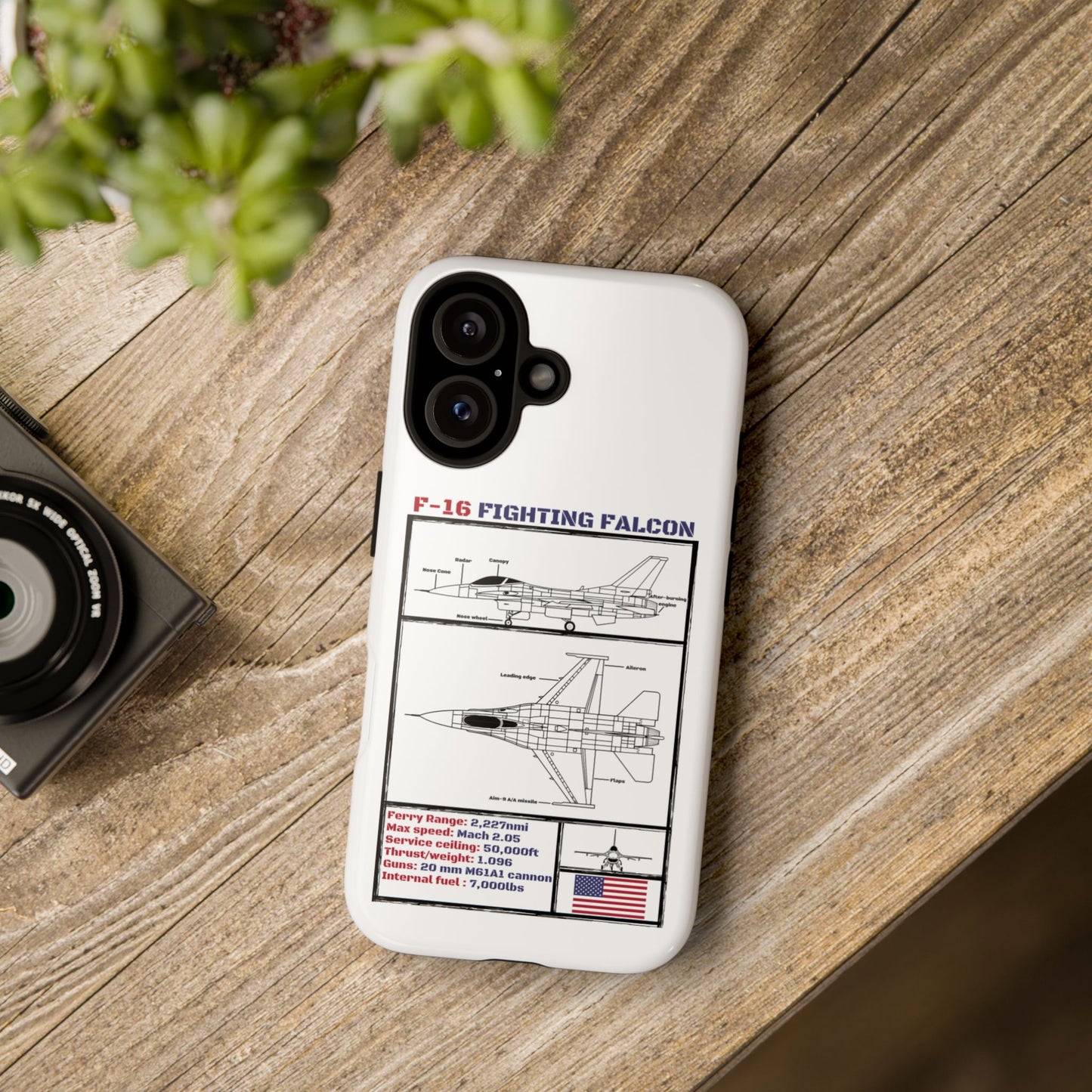 F-16 Fighting Falcon Schematic edition phone case (USAF Colour-Way)