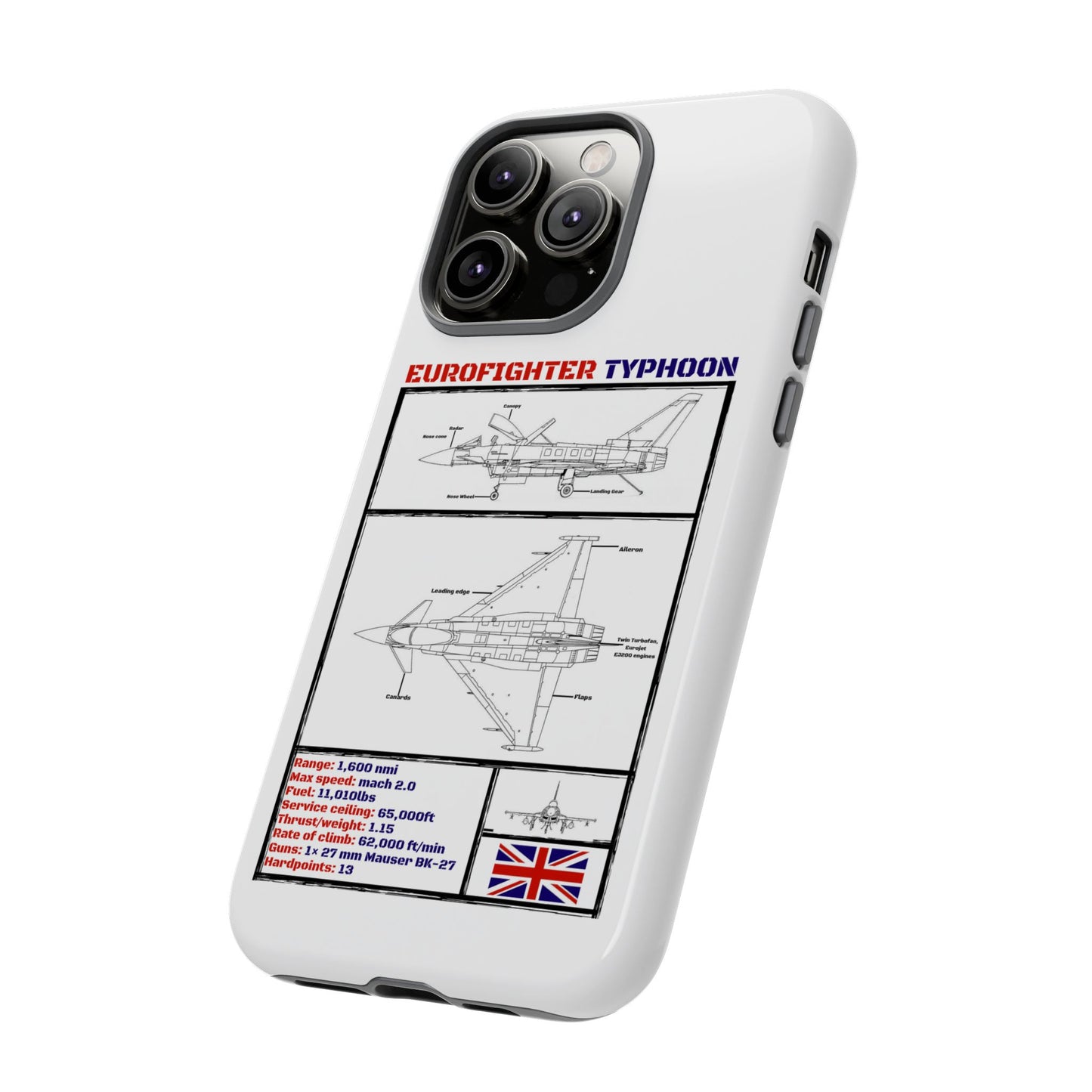 Eurofighter typhoon Schematic edition phone case (RAF Colour-Way)