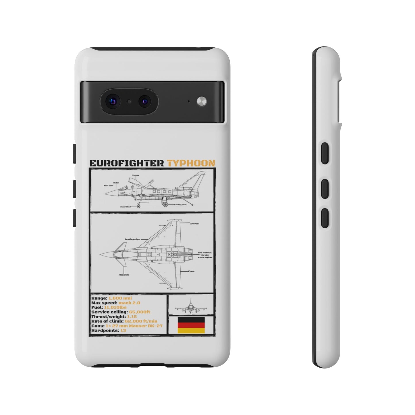 Eurofighter typhoon Schematic edition phone case (Luftwaffe Colour-Way)